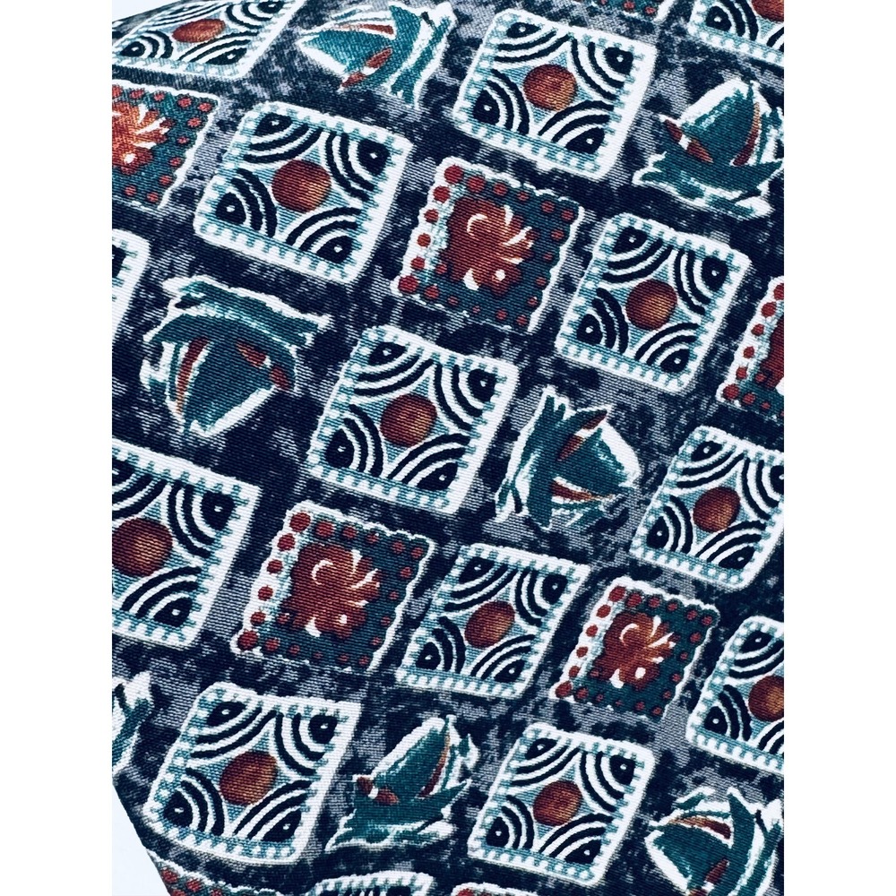 Christian Dior Monsieur Silk Necktie Blue Green Red Geometric Designer Vintage - Picture 6 of 11
